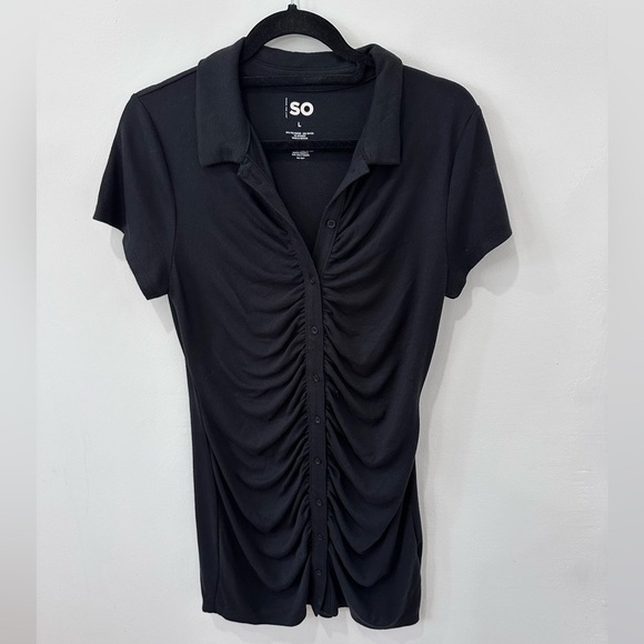 SO Junior’s Black Ruched Dress - Picture 1 of 4